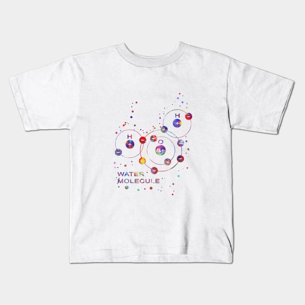 Water Molecule Kids T-Shirt by RosaliArt